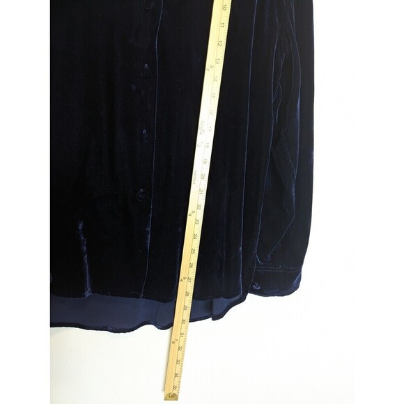 Et Vous Vintage Velvet Top Womens Size M Blue Silk Blend Whimsygoth Witchy Tunic - Picture 10 of 10